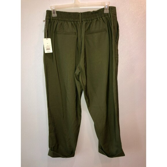 A New Day Slim Ankle Pants Green Elastic In Back Of Waist Side Pockets Size 14 - Picture 8 of 12